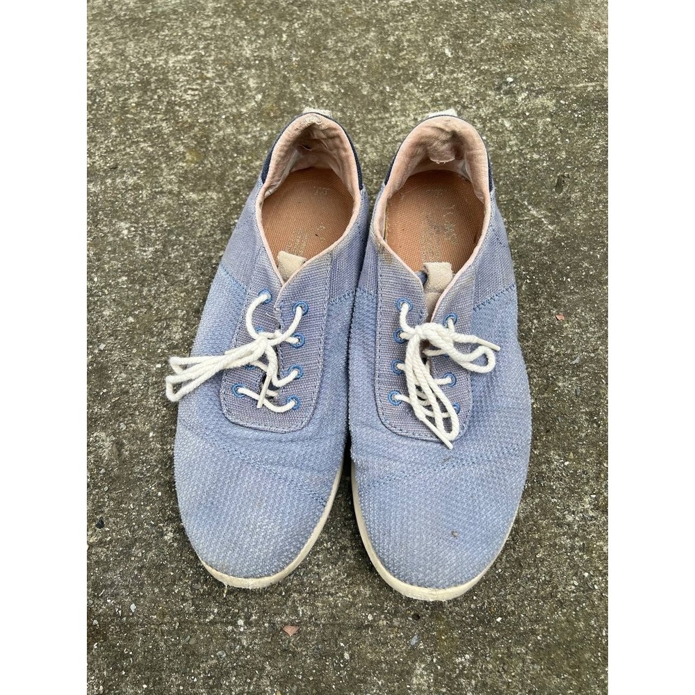 Toms Light Blue Knit Lace-Up Sneakers Size 7 S000187